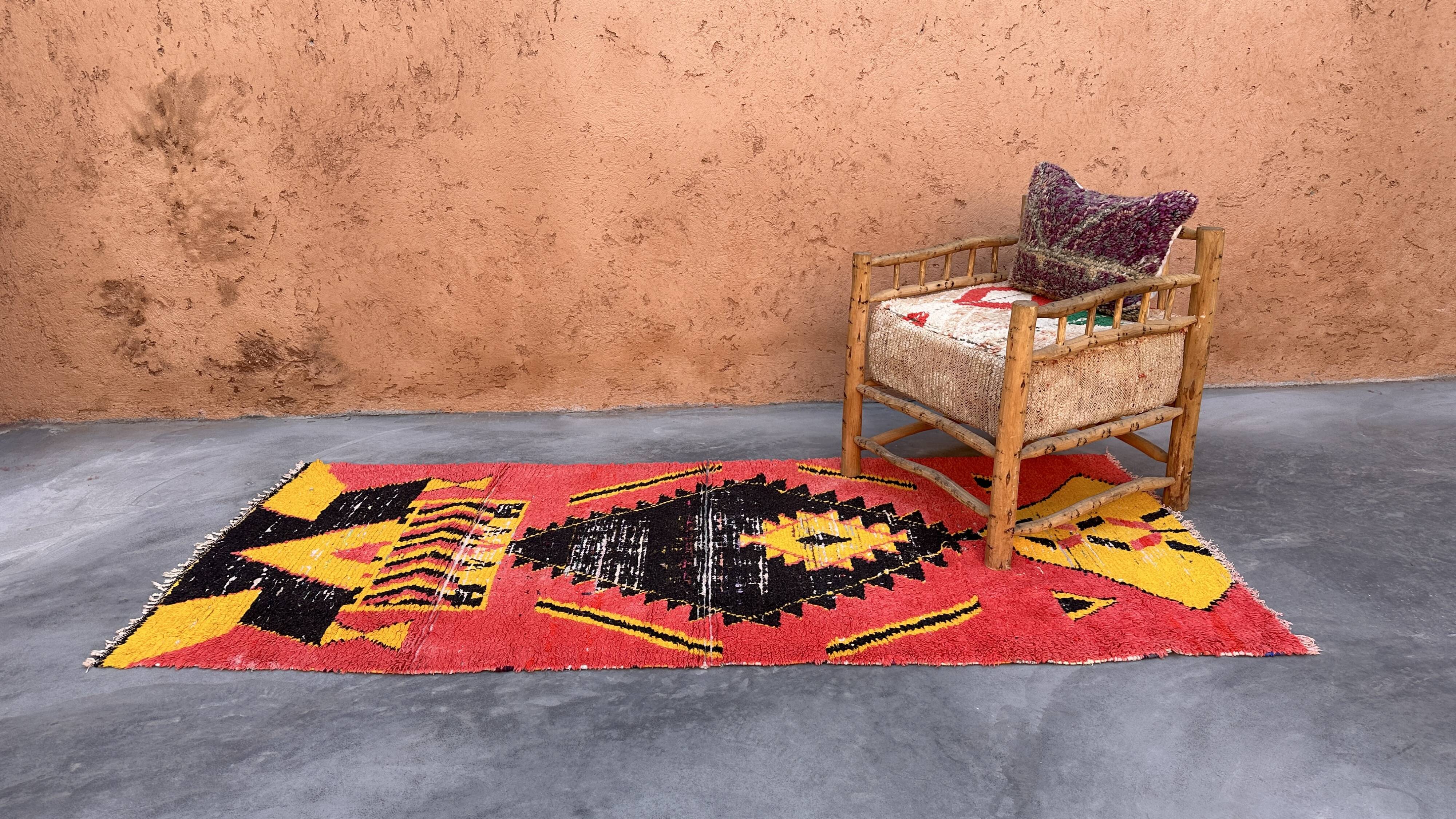 Moroccan Boujad rug pink - 107 x 267 cm