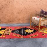 Moroccan Boujad rug pink - 107 x 267 cm