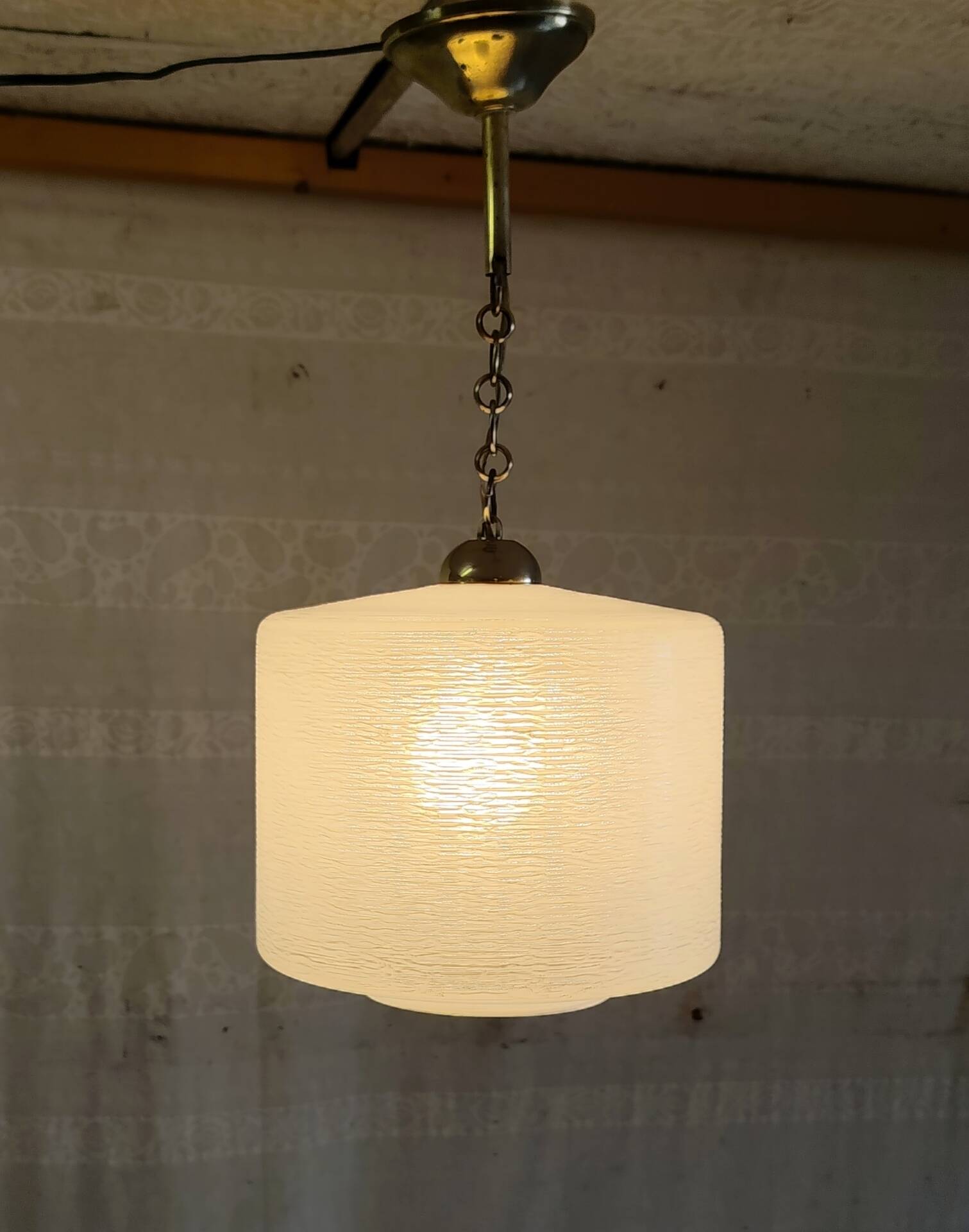 Vintage brass and glass pendant - 1960s