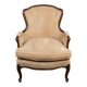 Louis XV Style Bergère Armchair in Cream Corduroy