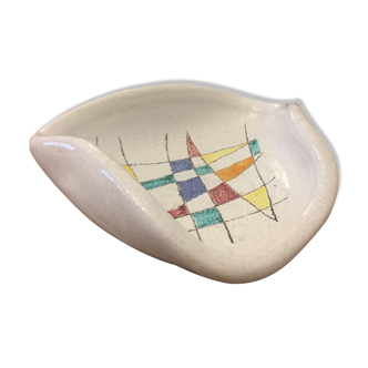 Cendrier signé porcelaine vintage