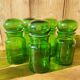 Set of 5 vintage green glass jars Made in Belgium