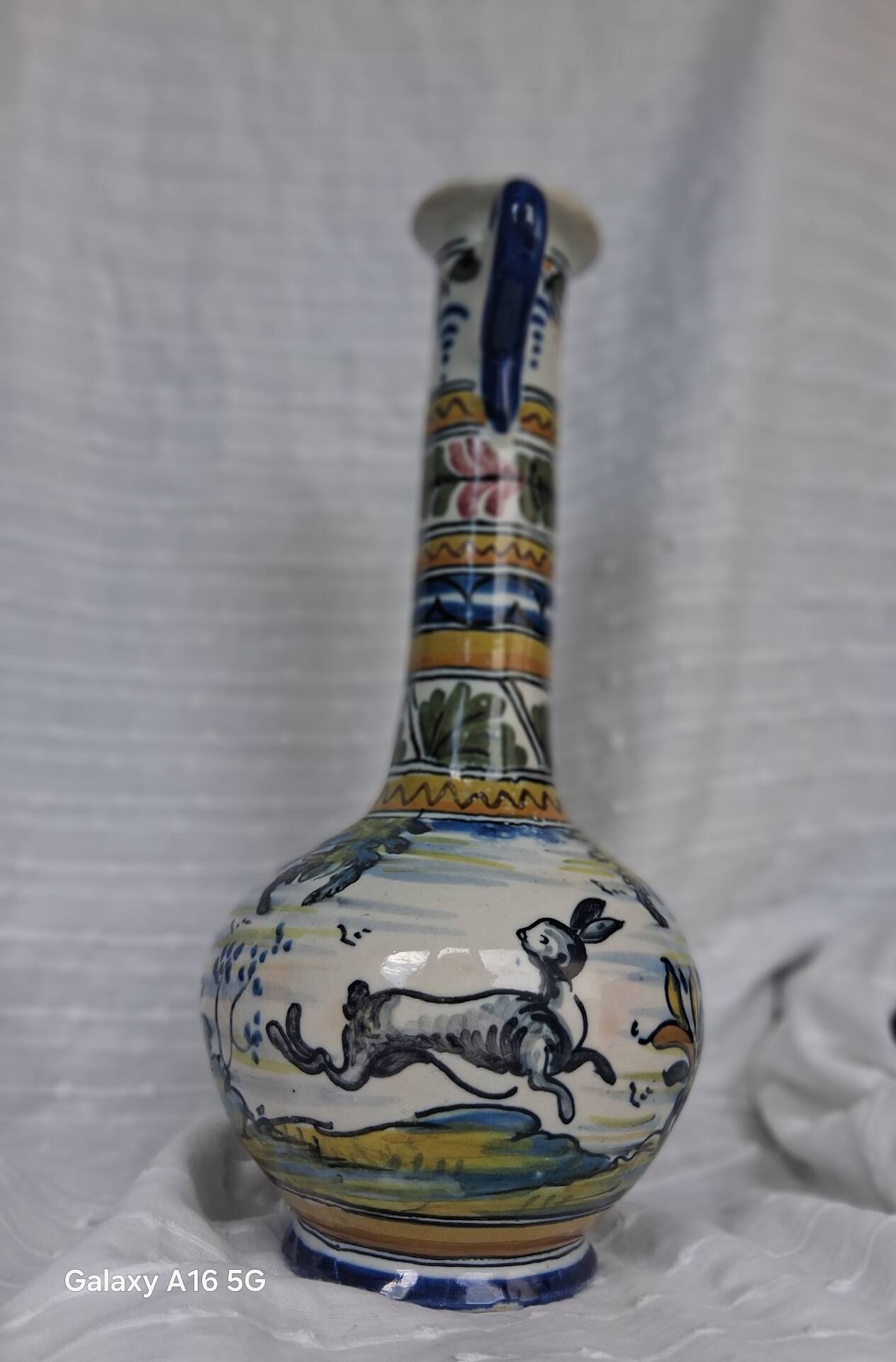 Vintage bottle vases in Talavera de la Reina earthenware.