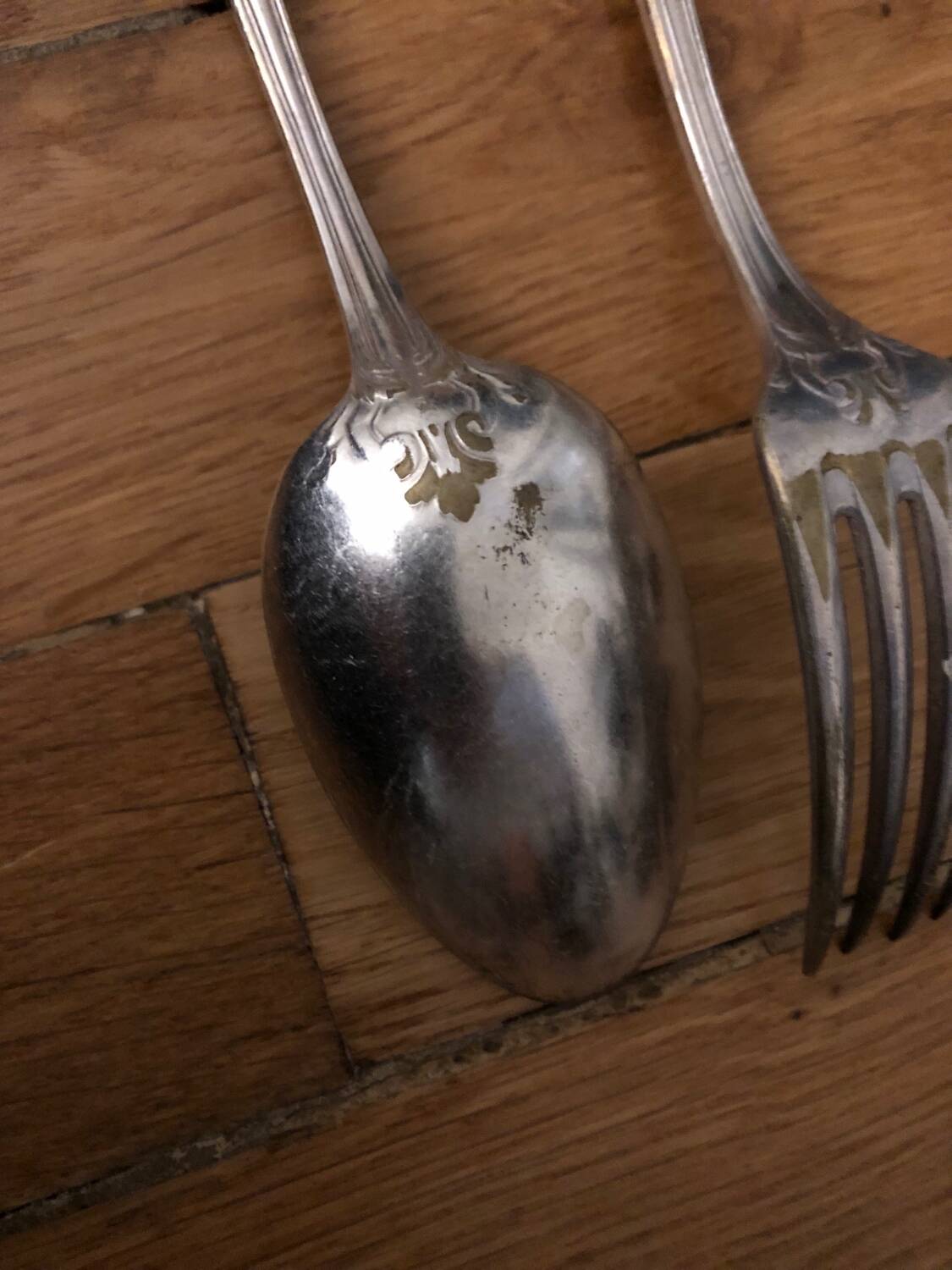 24 antique silver-plated cutlery sets