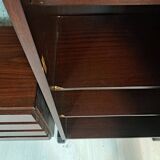 Libreria modulare terra altezza regolabile vintage anni 70, dadi in ottone