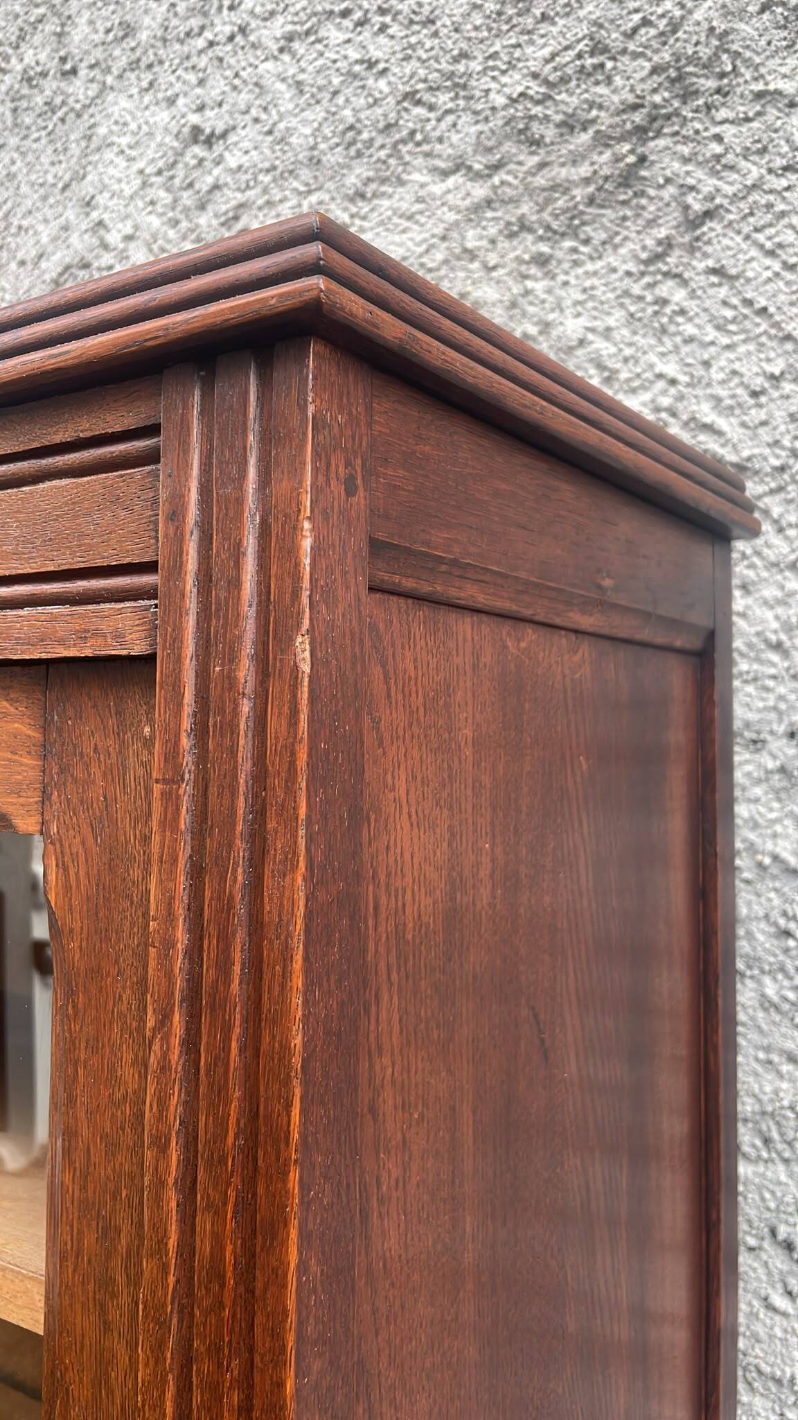Oak library 1950s French Design Art Deco display cabinet