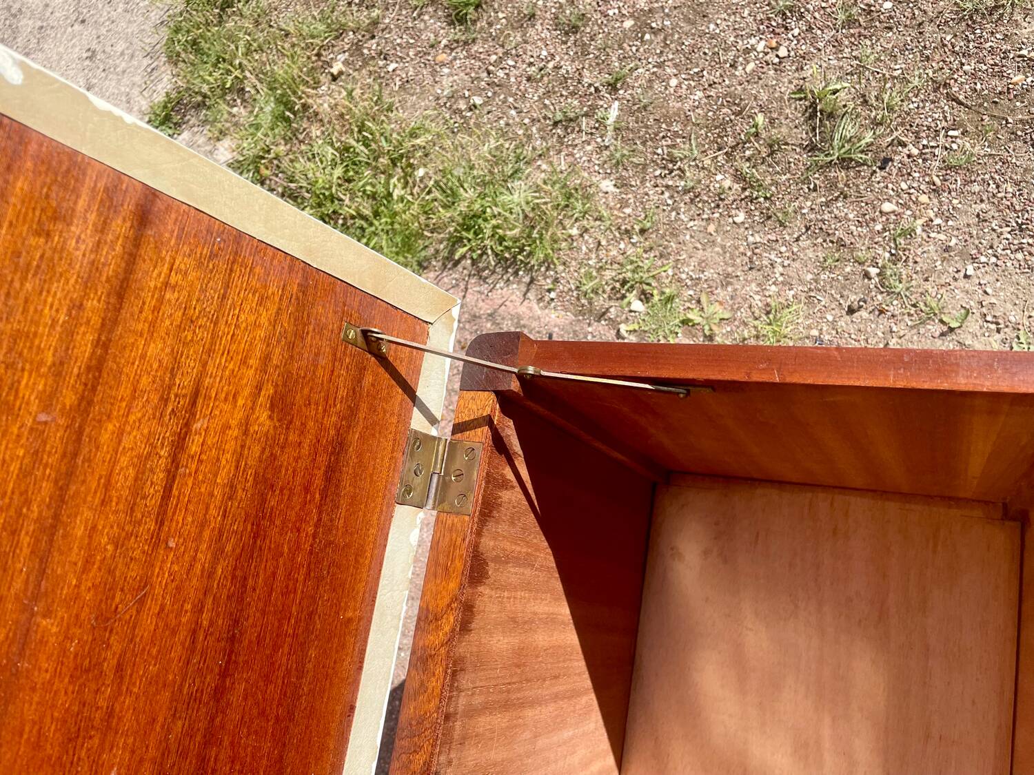 Vintage chest bench 1960. Sapele veneer