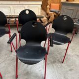 Set of 6 plichaise chairs by souvignet