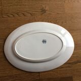 Ancien plat ovale blanc  veillard bordeaux