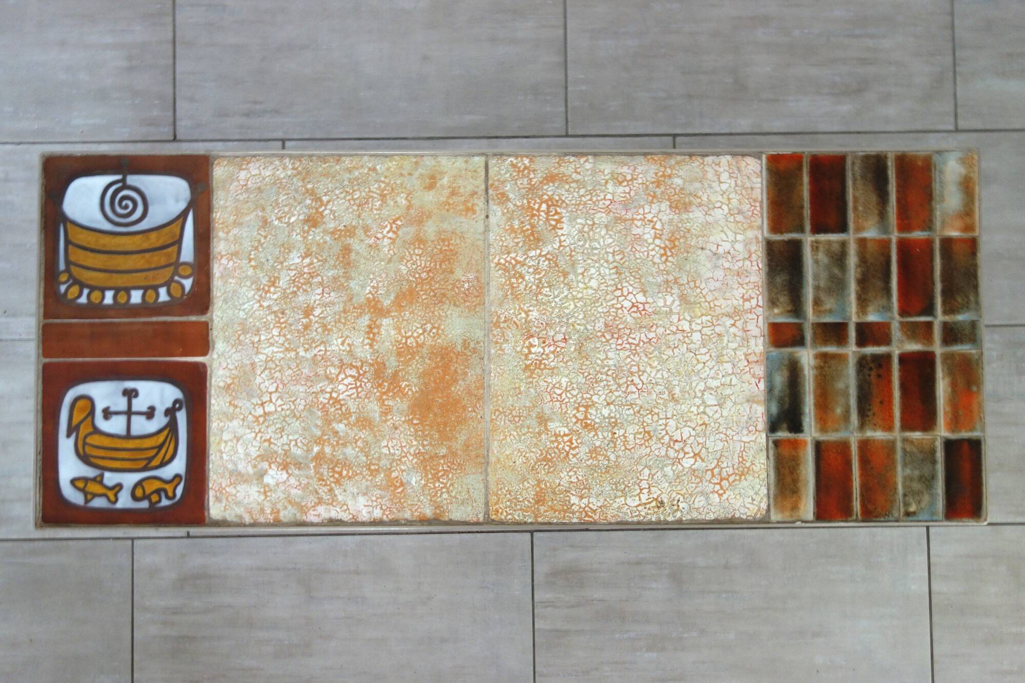 Jean Gregorieff coffee table for Roche Bobois, ceramic and brushed steel