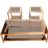 Set of 2 side or end table plus coffee table 23 carat gold