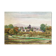 Watercolour painting Village with bell tower signed around 1900