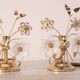 Set of 2 Murano Table Light White Flowers, 1970s