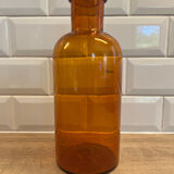 Amber glass bottle vase