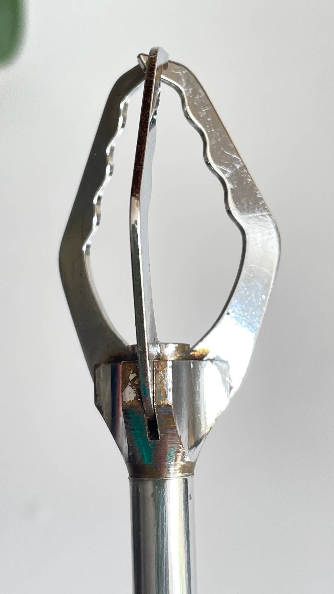 Long vintage chrome metal sugar tongs