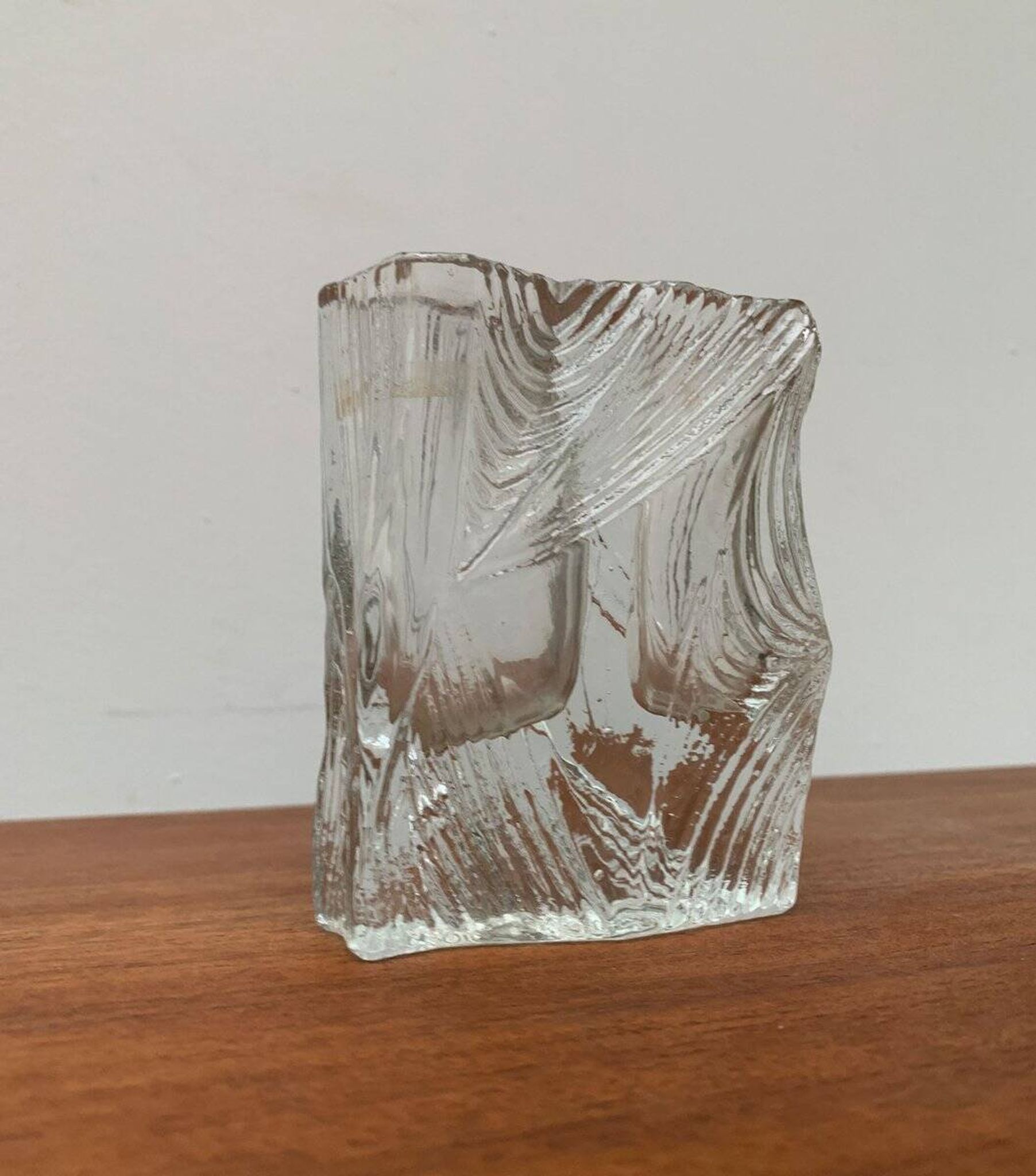 Vintage Glass Block Vase