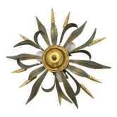 Wheat spike ceiling light in painted metal, 50s style.