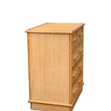 Vintage rattan and woven wicker chest of drawers 1970