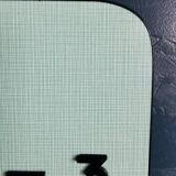 Vintage formica clock rectangular silent wall clock "Odo blue black"
