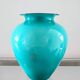 Vase vintage italien en verre turquoise