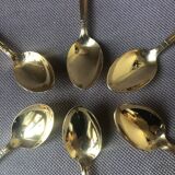 6 mocha spoons gilded with fine gold