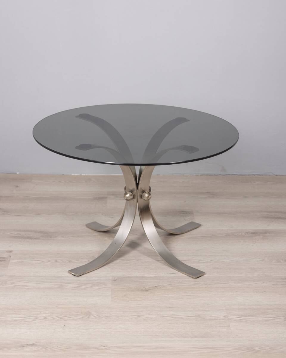 VINTAGE 1960S METAL AND GLASS COFFEE TABLE, ITALIAN DESIGN