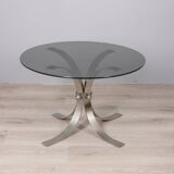 VINTAGE 1960S METAL AND GLASS COFFEE TABLE, ITALIAN DESIGN