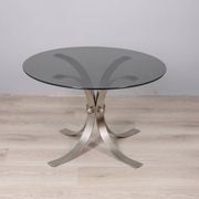 VINTAGE 1960S METAL AND GLASS COFFEE TABLE, ITALIAN DESIGN