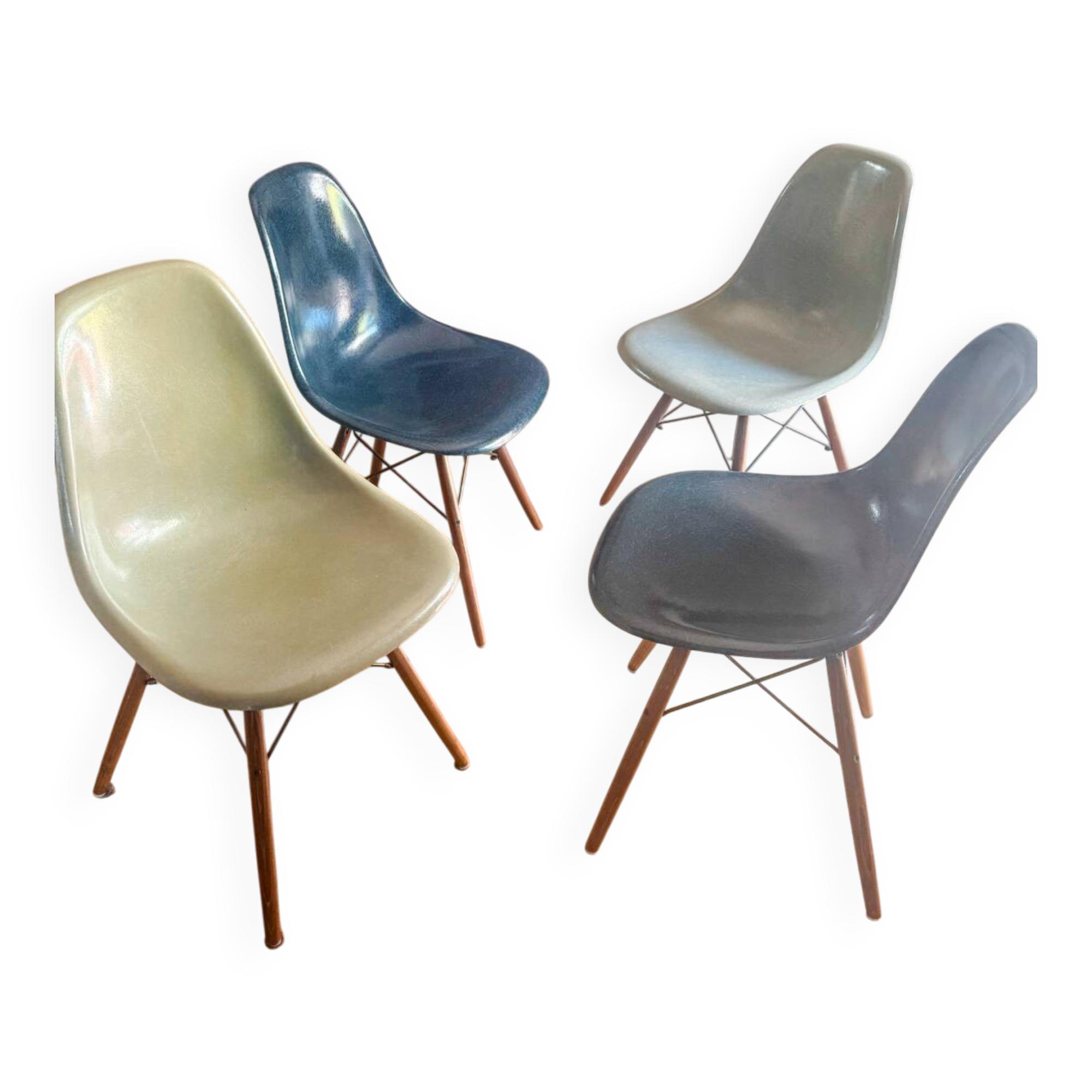 Set of 4 Eames chairs from the 60s, Herman Miller