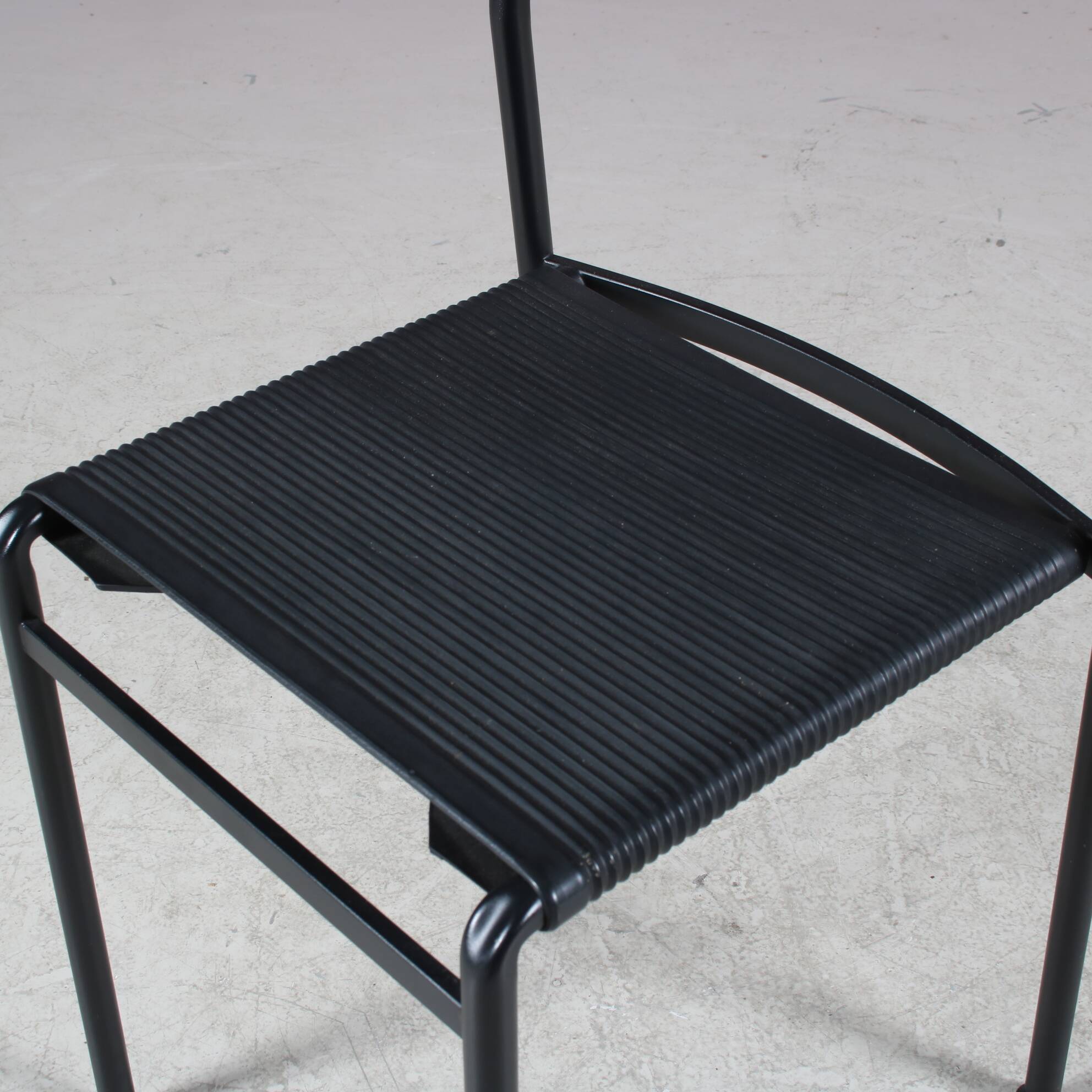 1980s Set of 6 “Café” dining chairs by Philippe Starck for Baleri, Italy