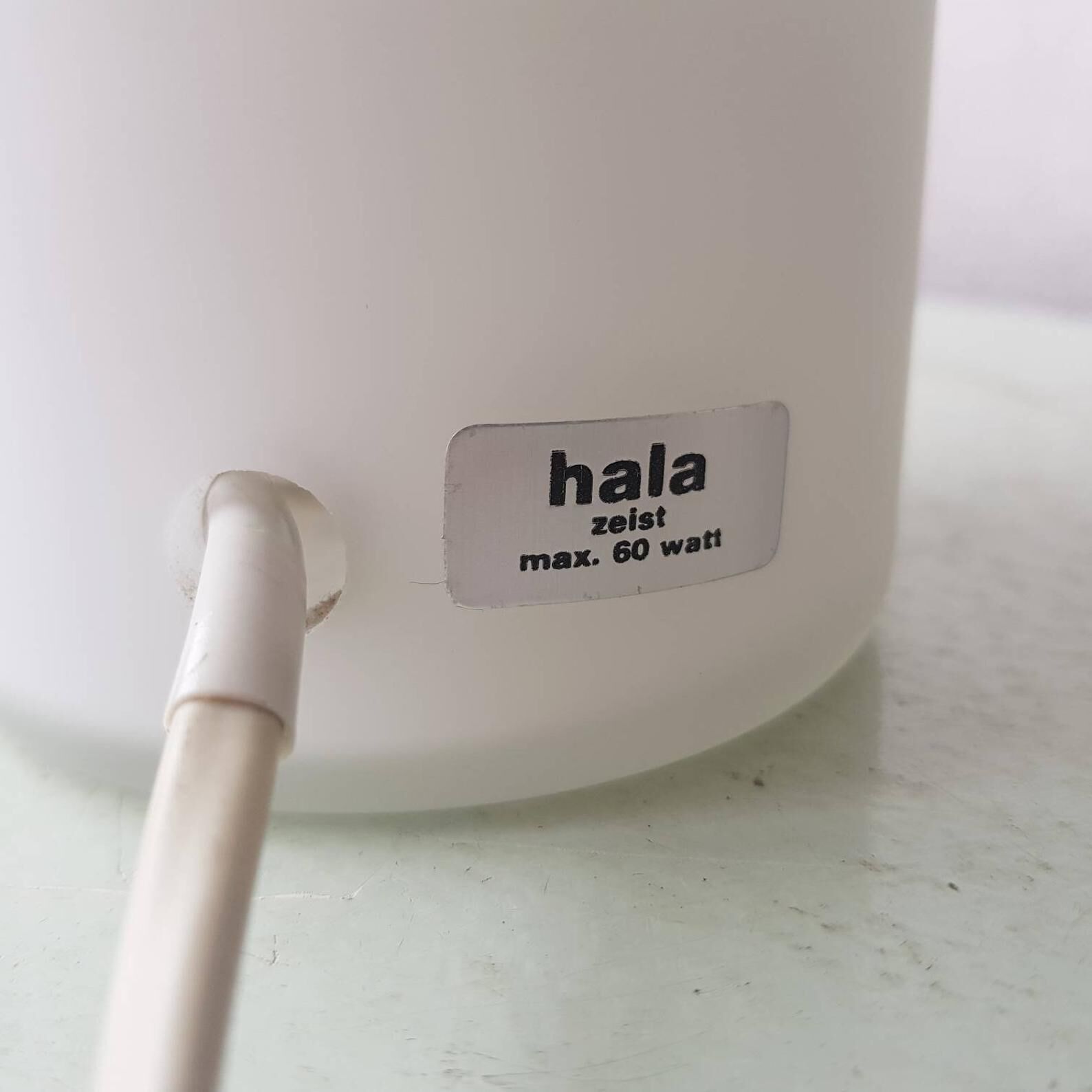 1980s white glass mushroom table lamp