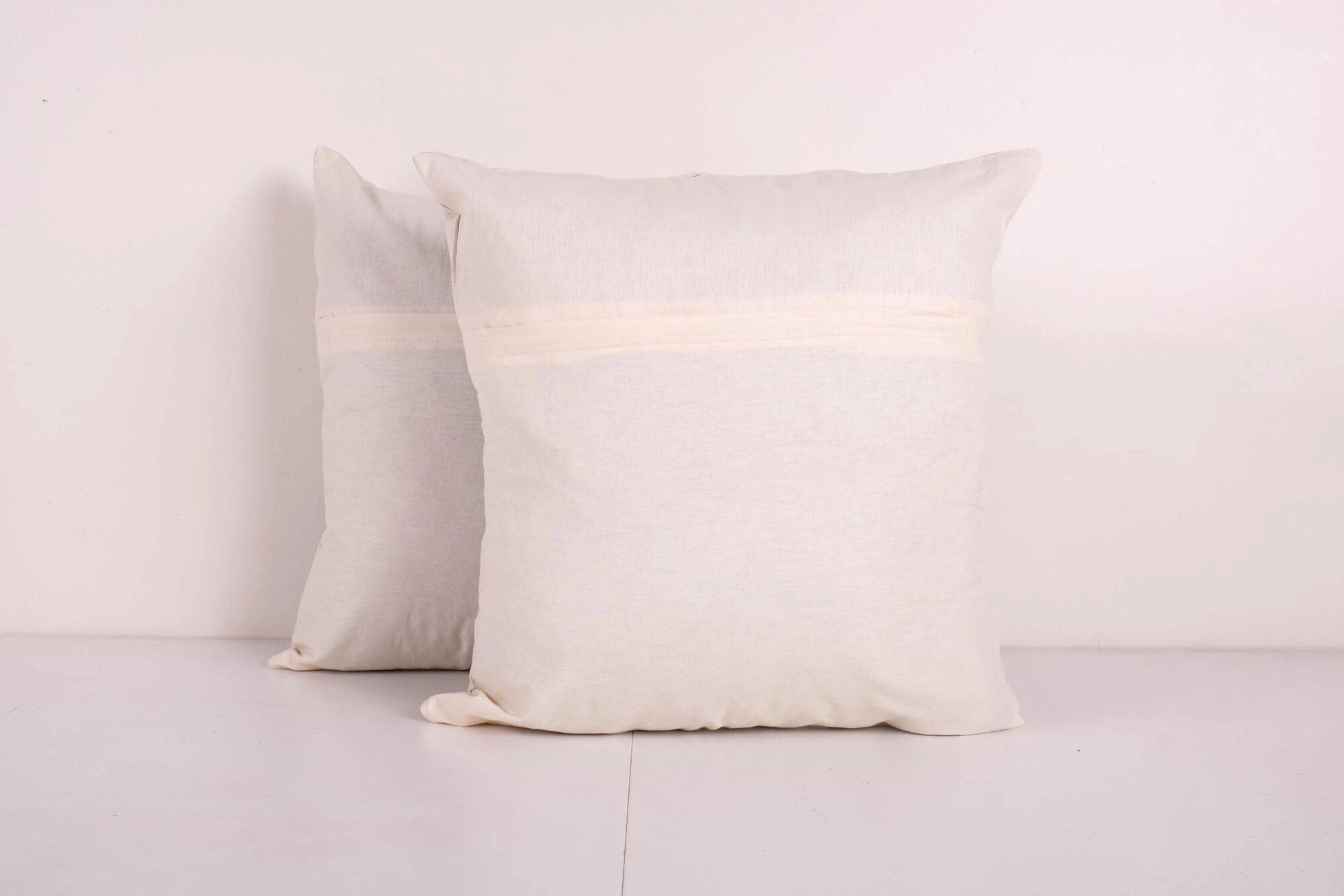 Set of 2 vintage embroidered cushion covers 46x46 cm