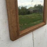 Bevelled mirror oak frame 55x35cm