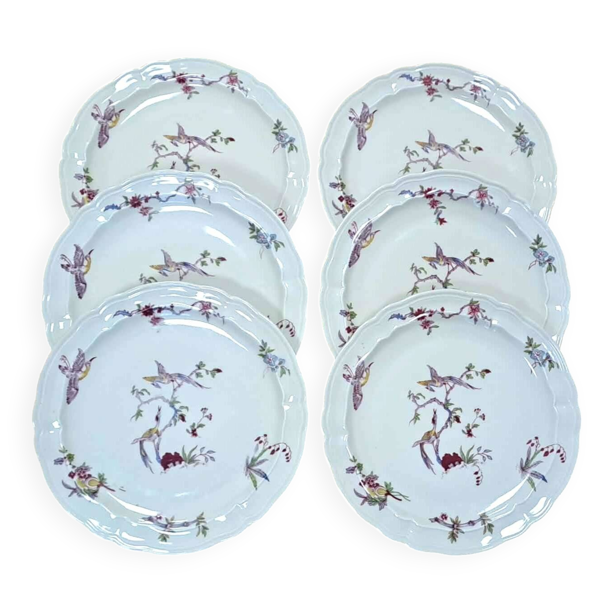 6 flat plates Bernardaud model Chantilly