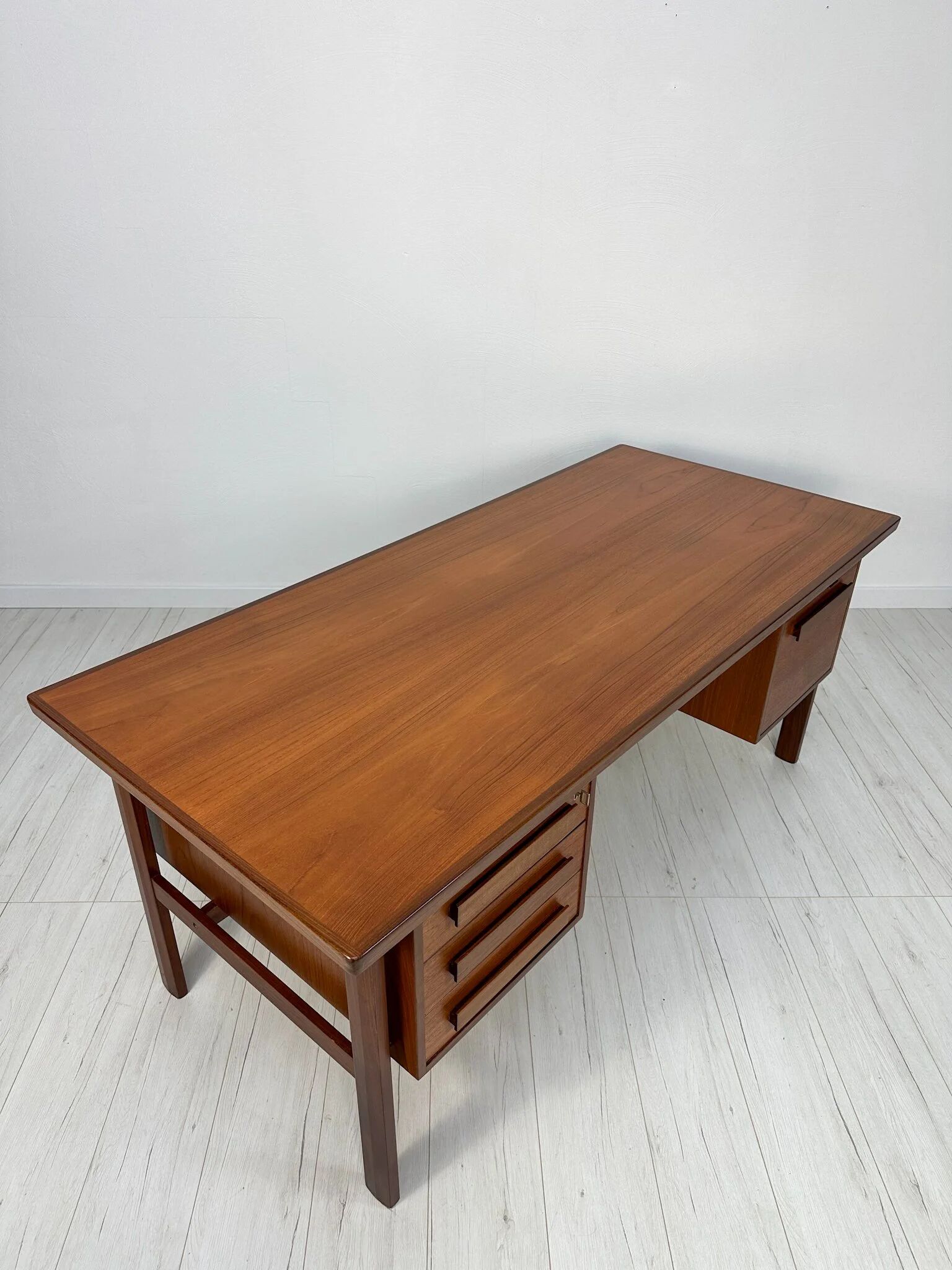 1960s Vintage Freestanding Danish Teak Writing Desk by Peter Løvig Nielsen