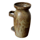 Vase en grès moucheté à double anse