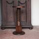 Vintage column, press screw column, wooden saddle, turned wooden foot