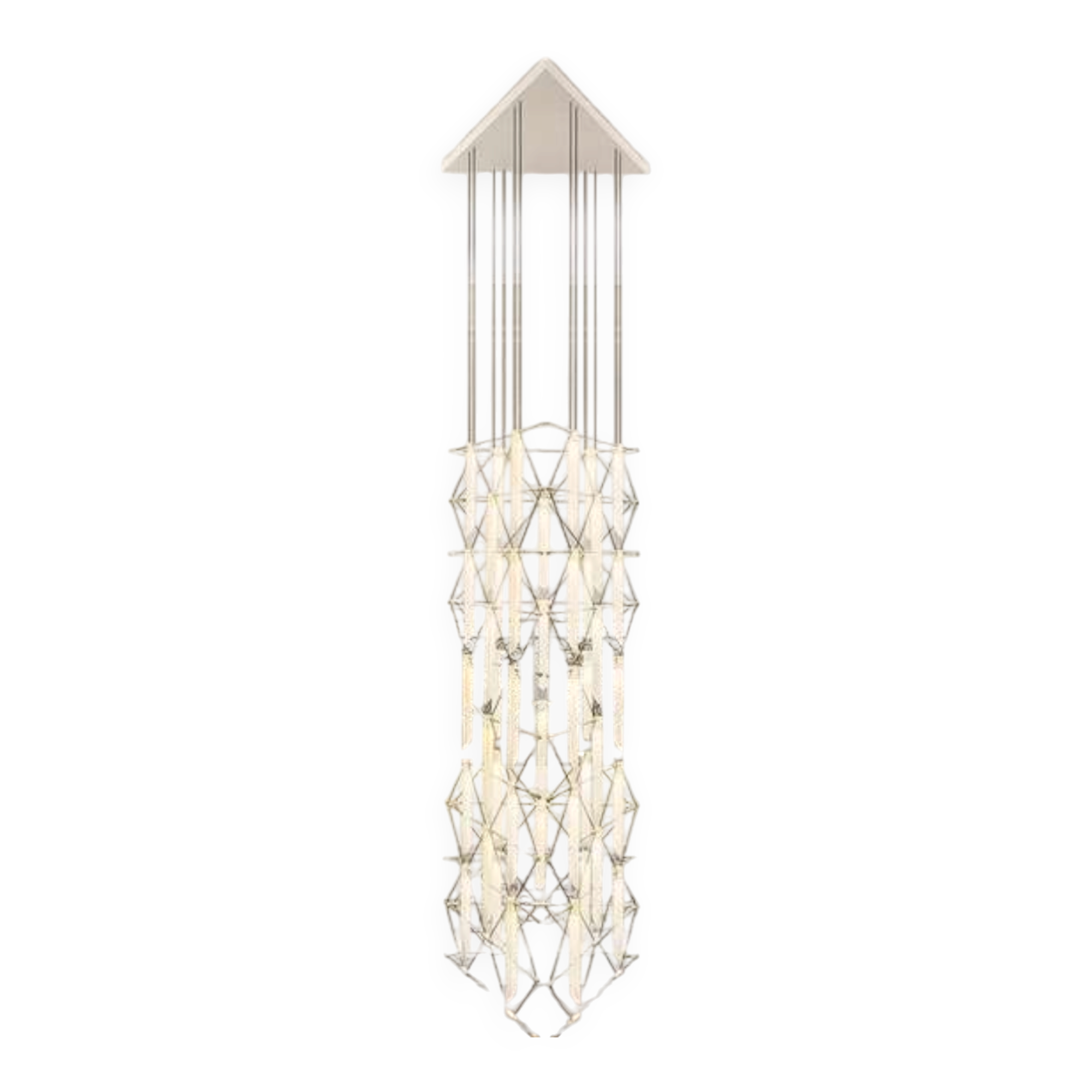 Lustre trio 2x4 mosaic - white + black wires - designheure