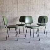 set of 4 vintage green chairs