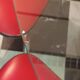 Table marqueterie de rotin vintage 1970