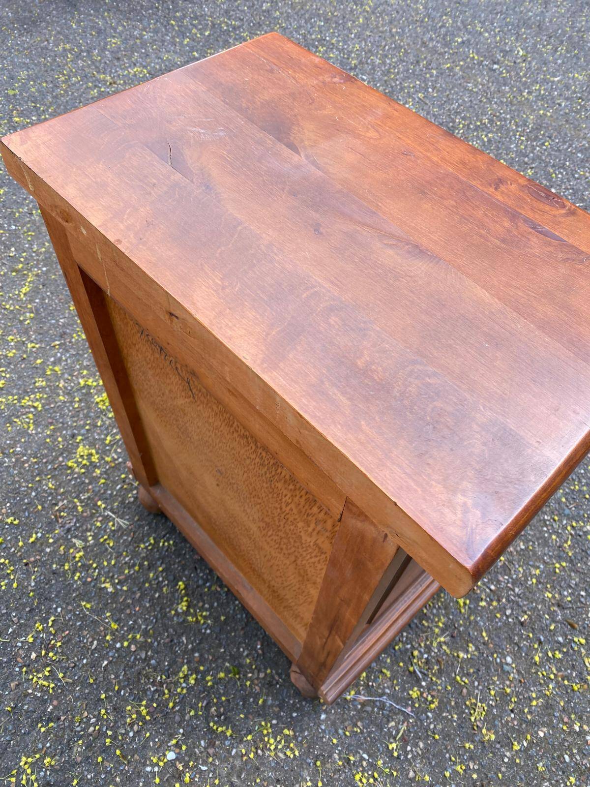 Louis XIV bedside table in solid wood with 2 drawers.