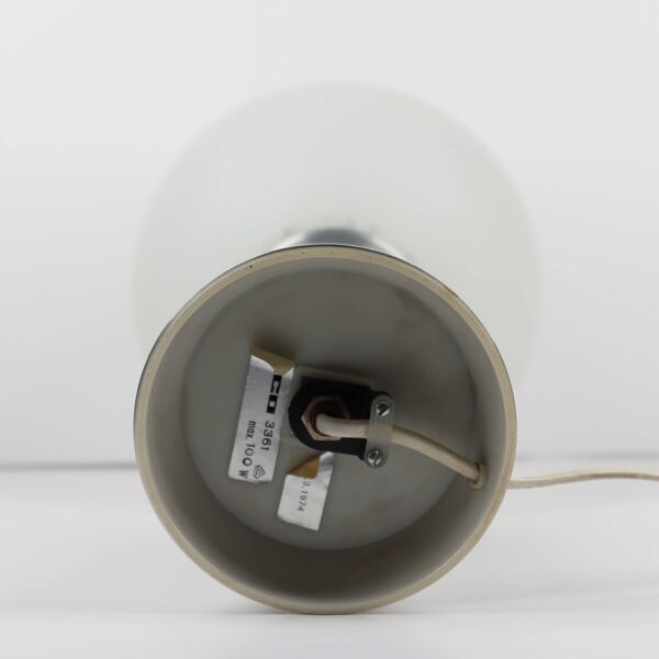 Lampe Space Age Erco en Verre Opalin et Métal Brossé, Allemagne 1974