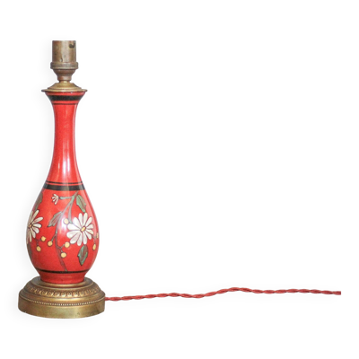 Lampe art déco, lampe à poser,lampe de chevet, lampe porcelaine sur bronze
