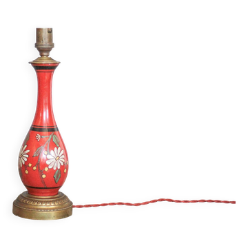 Art deco lamp, table lamp, bedside lamp, porcelain on bronze lamp