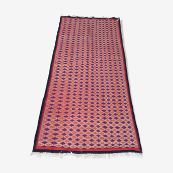 Tapis kilim orange en pure laine fait à la main 105 x 214 cm