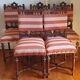 Set of 5 Louis XIII style chairs in solid wood.