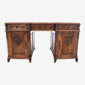 Antique double-sided desk, Western Europe, late 19th century