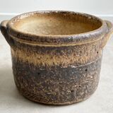 Mid Century brown ceramic planter / flower pot