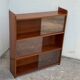 Vintage 1950s teak glass wall library