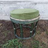 Bamboo stool rattan velvet cushion